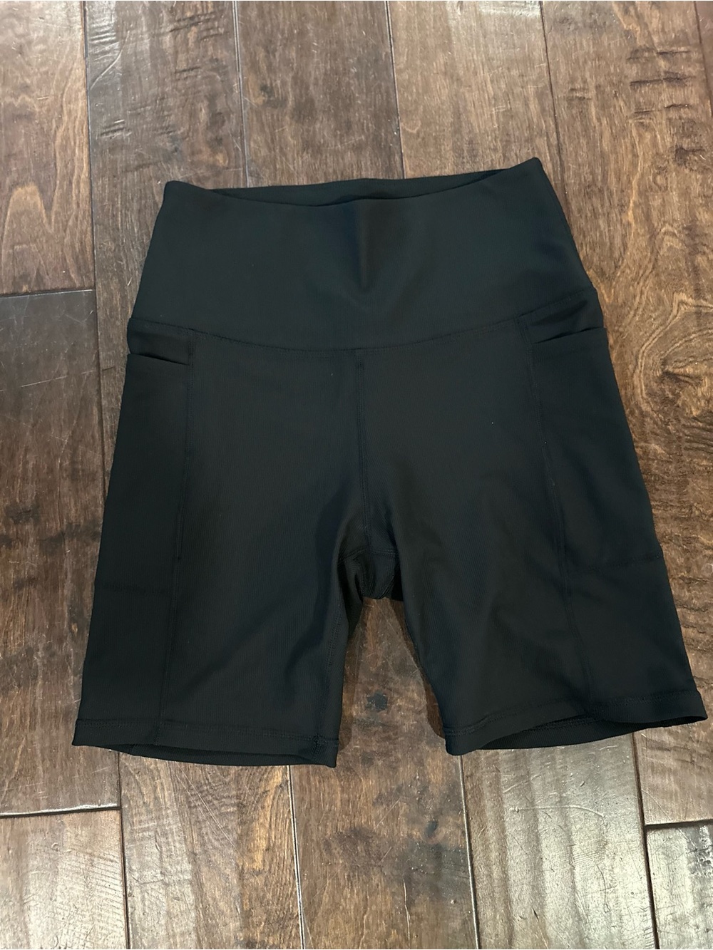 Danskin Black High-Rise Bike Shorts with Side Pockets